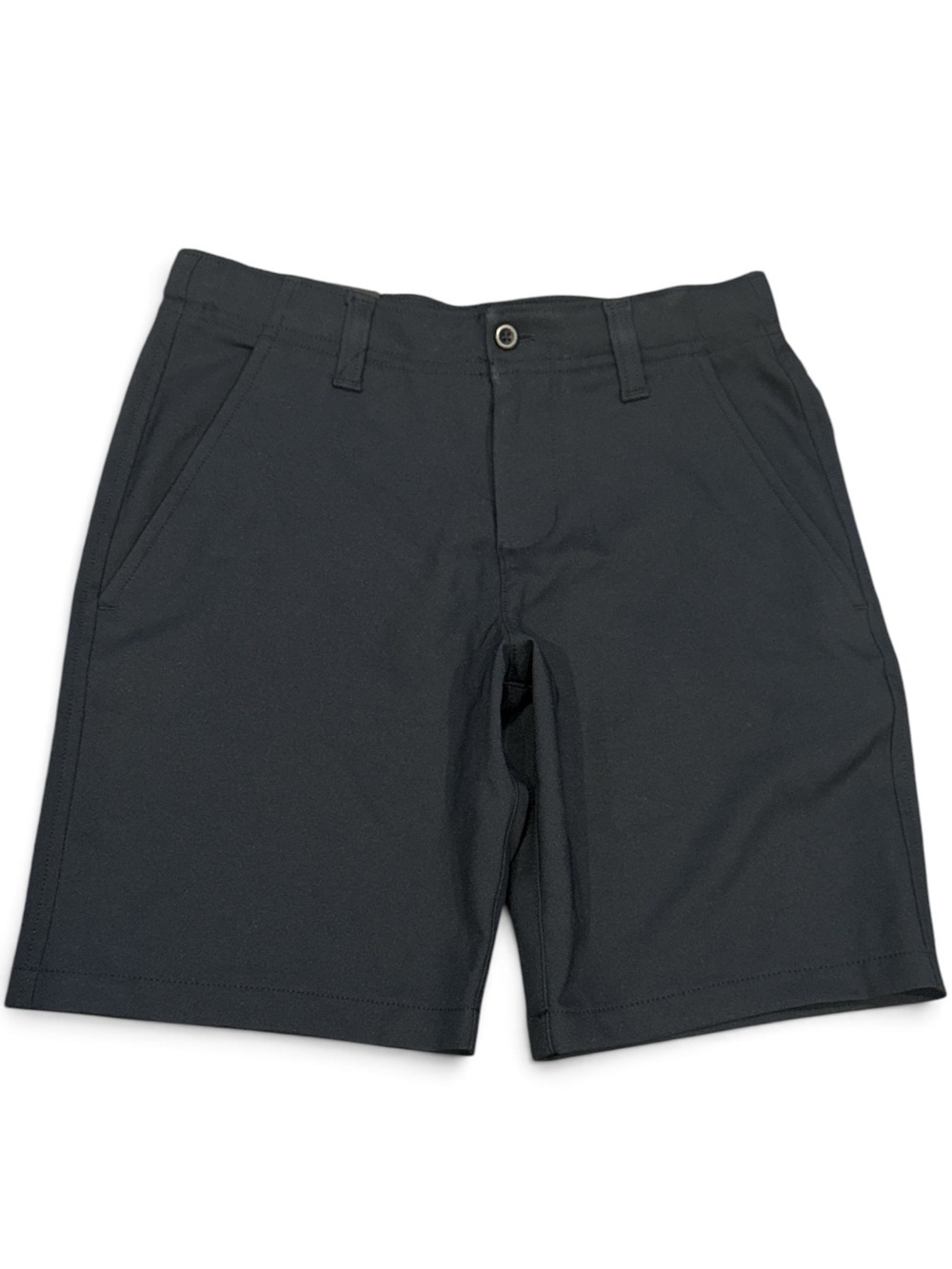 NWT Youth Under Armour Black Flat-Front Performance Shorts Golf Shorts Small - Picture 1 of 5